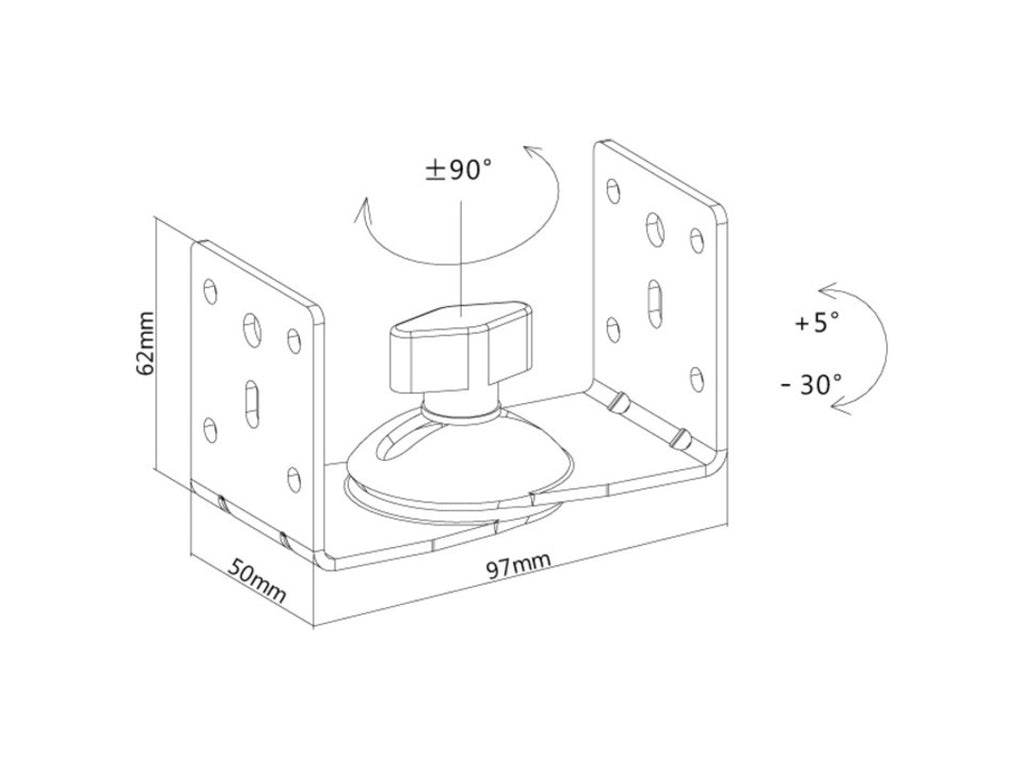 Multibrackets 9765 support de haut-parleurs Plafond, Mur Blanc