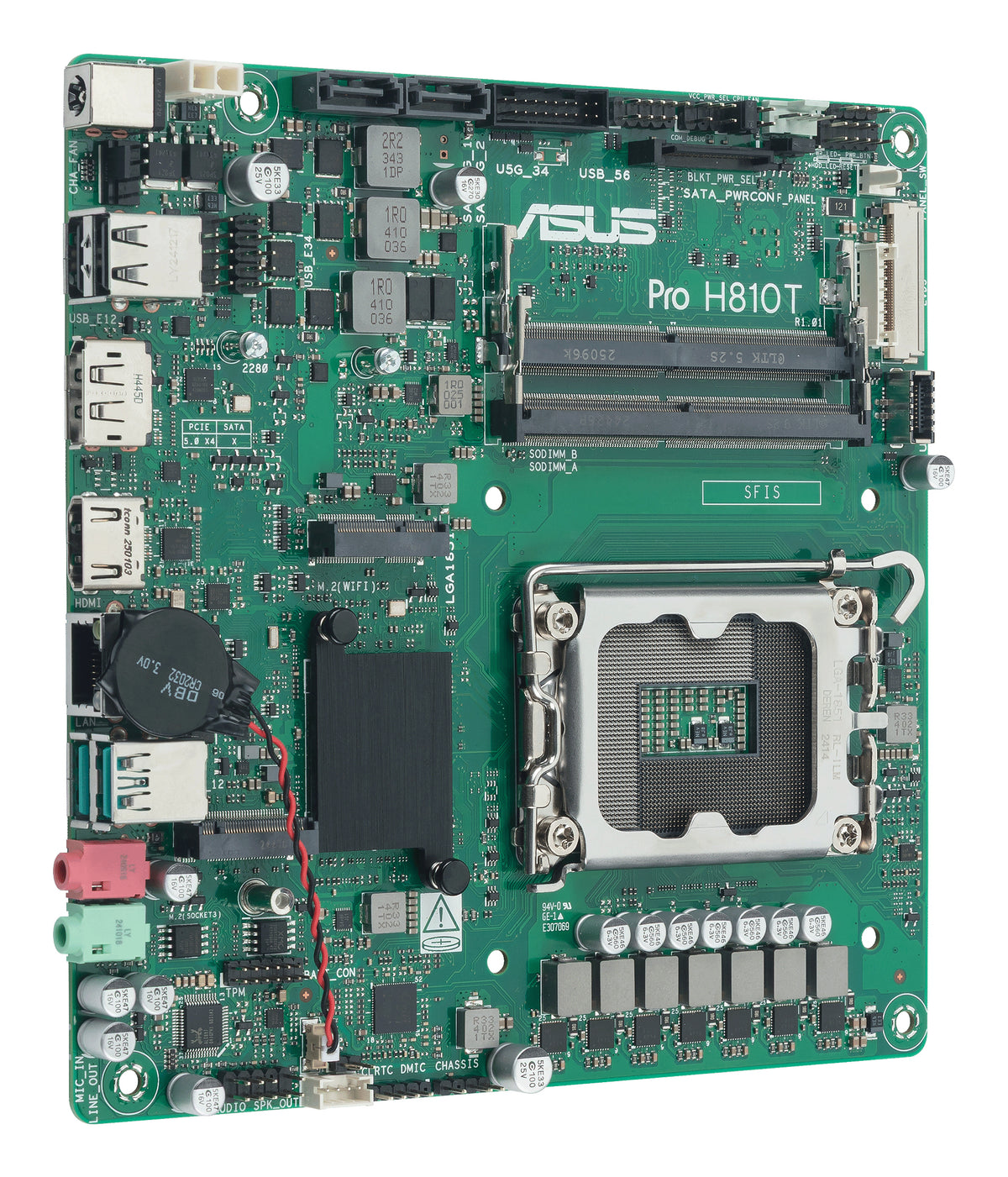 ASUS Pro H810T-CSM Carte Mère Intel H810 LGA 1851 Thin Mini ITX