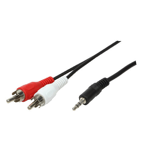 LogiLink 1x3.5mm - 2xRCA, 1.5m câble audio 1,5 m 3,5mm Noir
