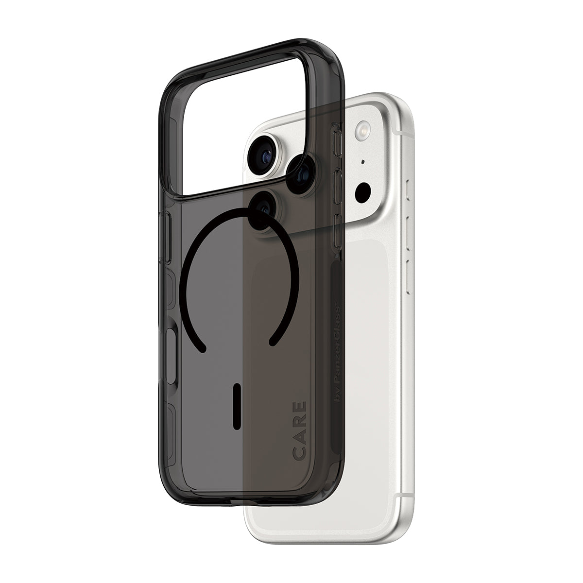 PanzerGlass CARE™ by ® Smokey Case w. Black MagSafe iPhone 17 Pro coque de protection pour téléphones portables Housse Noir