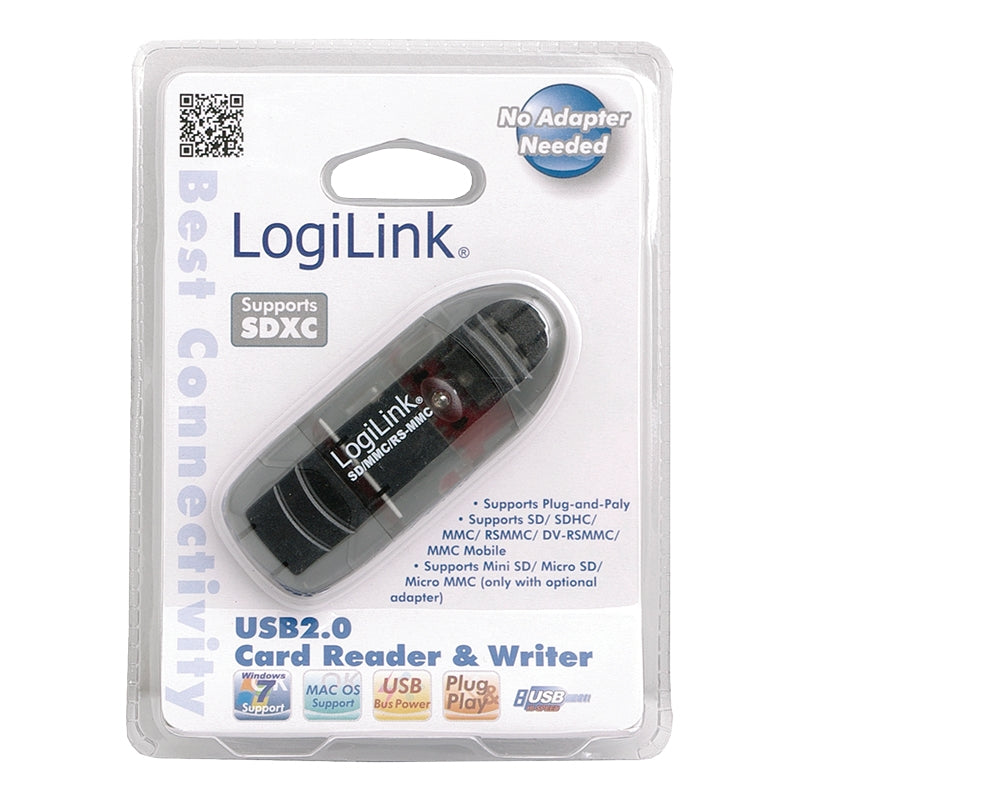 LogiLink Cardreader USB 2.0 Stick external for SD/MMC lecteur de carte mémoire Noir