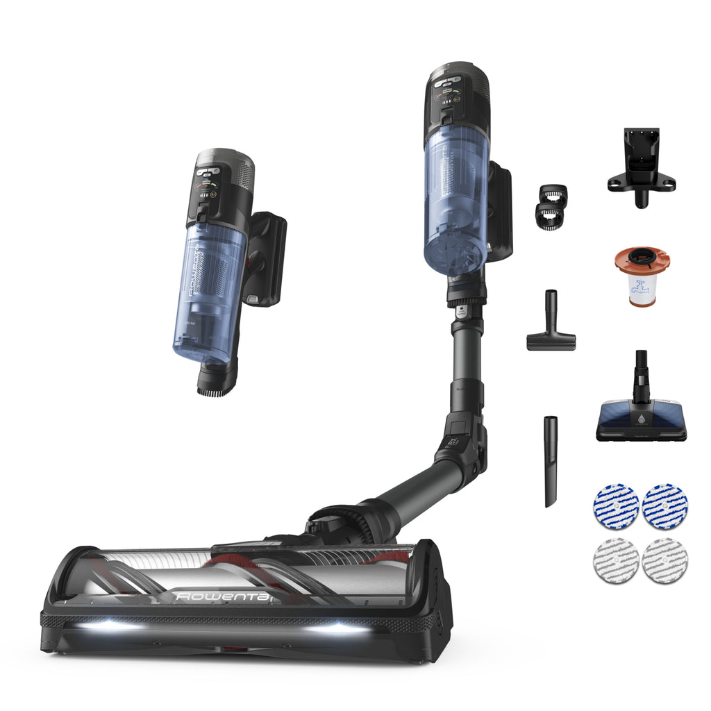 Rowenta RH9LC1 Aspirateur-balai 2 en 1 Batterie Sec&humide Sans sac Bleu, Gris