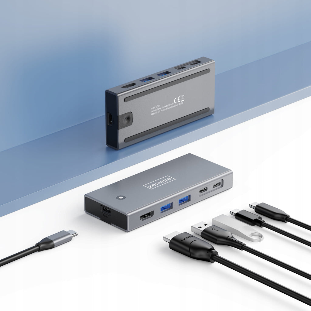 HUB Boîtier pour SSD M.2 NVMe PCIe SATA NGFF USB-C 3.2 HDMI 2.0 Adaptateur M.2 10 Gbps Power Delivery 100 W Zenwire MC501