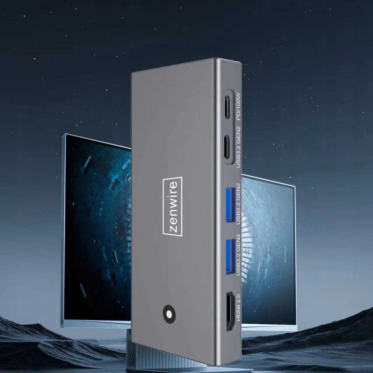 HUB Boîtier pour SSD M.2 NVMe PCIe SATA NGFF USB-C 3.2 HDMI 2.0 Adaptateur M.2 10 Gbps Power Delivery 100 W Zenwire MC501