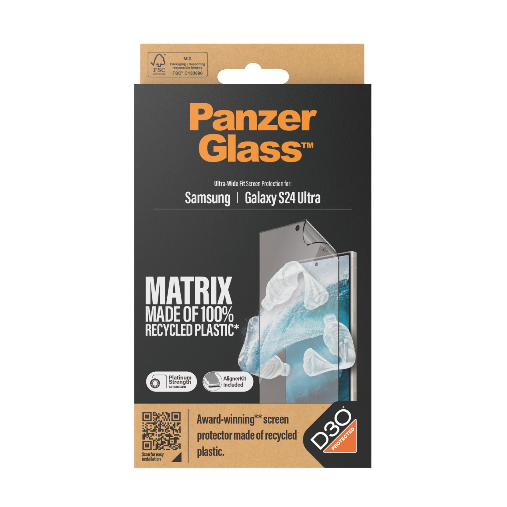 PanzerGlass PanzerGlass ® ECO MATRIX Screen Protector with D3O® Samsung Galaxy S24 Ultra | Ultra-Wide Fit w. AlignerKit Protection d'écran transparent 1 pièce(s)