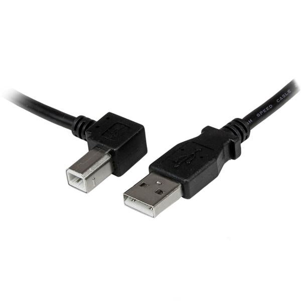 StarTech.com Câble USB 2.0 A vers USB B Coudé à Gauche Mâle/Mâle pour Imprimante, 3 m, Noir