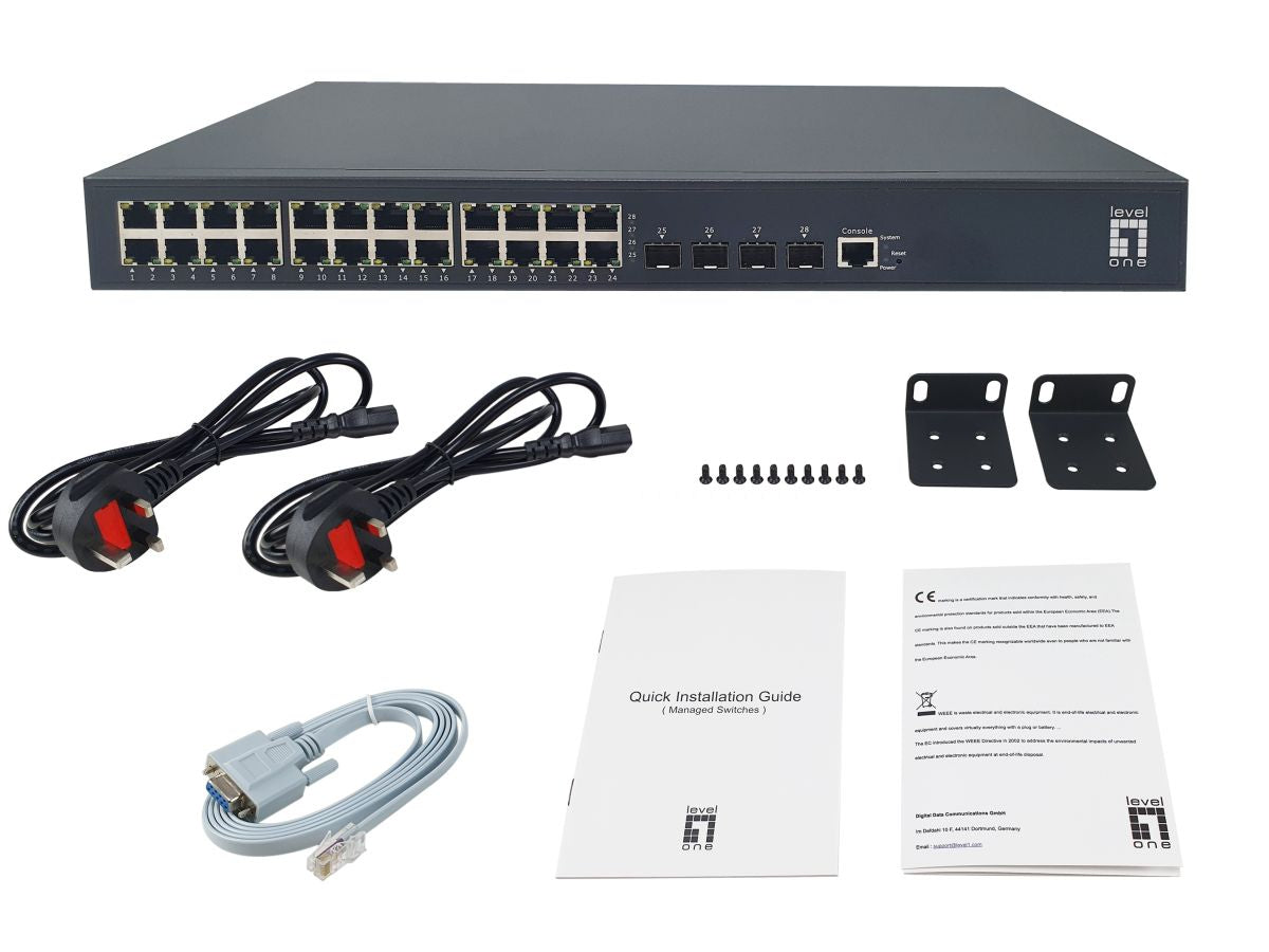 LevelOne Switch GTP-2871DP 24 Ports GE et 4 Ports 10G SFP+, 400W