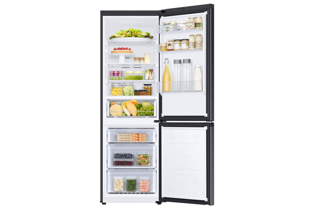 Samsung Réfrigérateur Combiné Bespoke AI - Noir- No Frost : élimine l'accumulation de glace - 344L - Classe E -RB34C600EBN