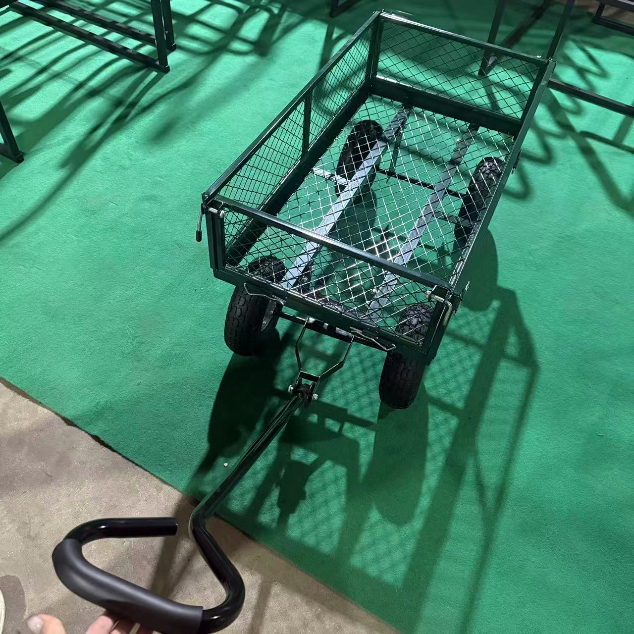 WÓZEK TRANSPORTOWY OGRODOWY 200 KG OTWIERANE BURTY DUŻE POMPOWANE KOŁA