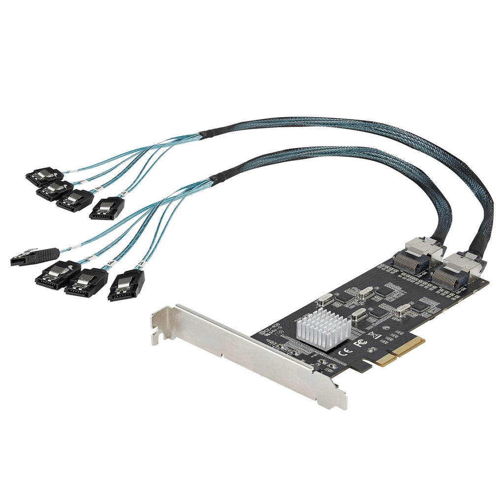 StarTech.com Carte Contrôleur SATA PCIe 8 ports, 6Gbps, PCI-e x4 Gen 2 vers SATA III pour HDD/SSD