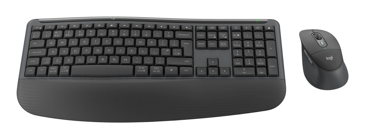 Logitech Signature Comfort Plus Combo MK880, Ensemble Clavier et Souris Sans Fil, Disposition Nordique, Graphite
