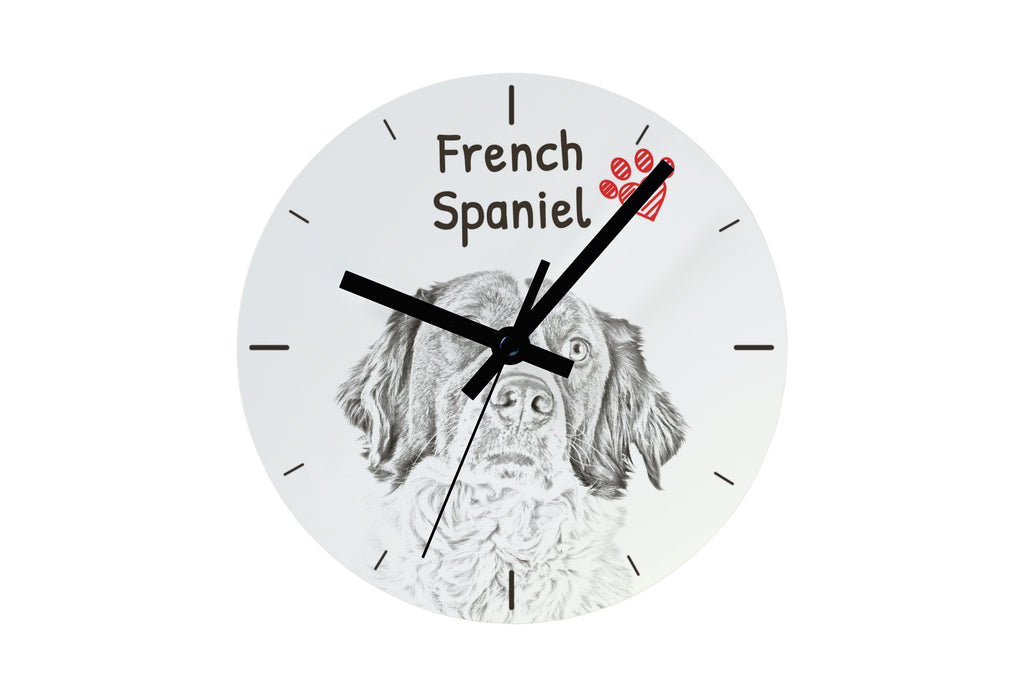 French Spaniel, French Setter, Canadian Setter - wall clock with a dog, shelf clock with a print, personalized home decoration from the Art-Dog brand