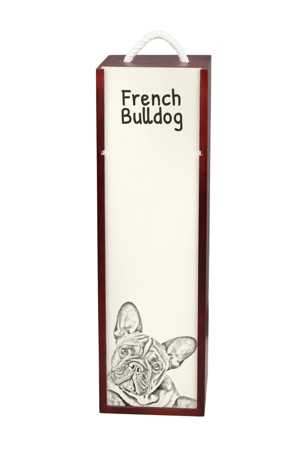 French Bulldog, Frenchie - wine box with a dog, alcohol box with graphics, personalized gift box from the Art-Dog brand