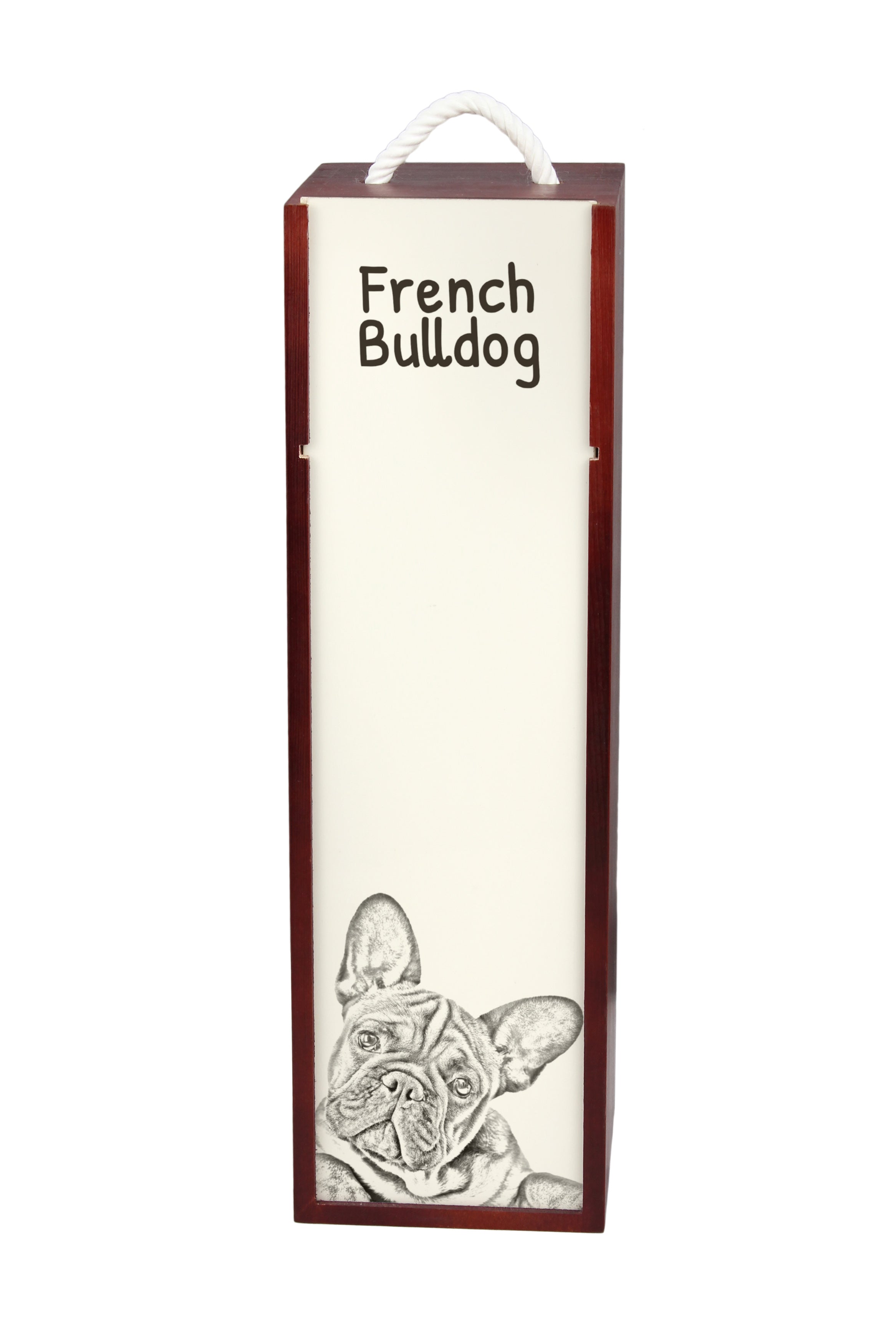 French Bulldog, Frenchie - wine box with a dog, alcohol box with graphics, personalized gift box from the Art-Dog brand