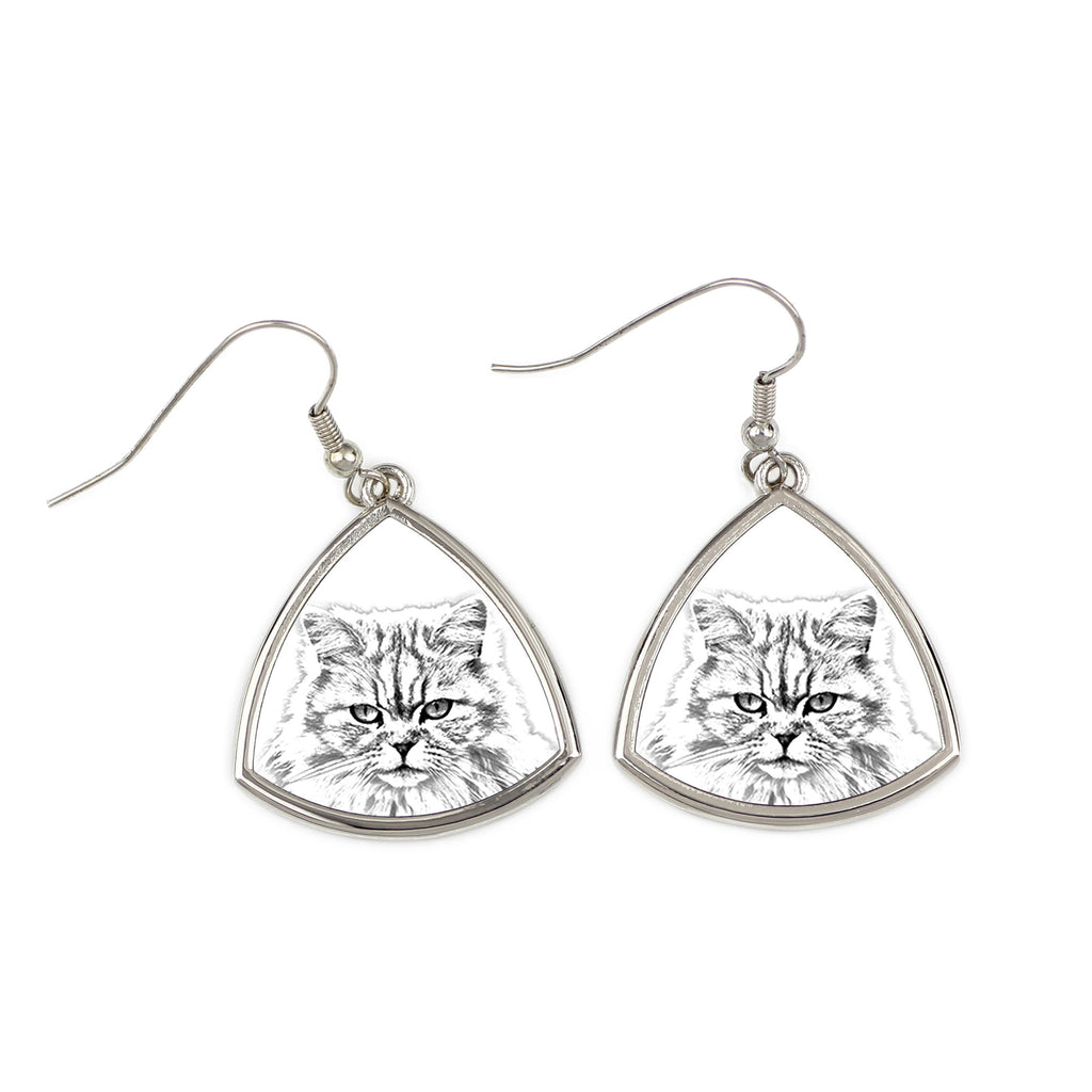 British Longhair - cat earrings, hanging earrings with a picture, personalized jewelry with Art-Dog brand print.