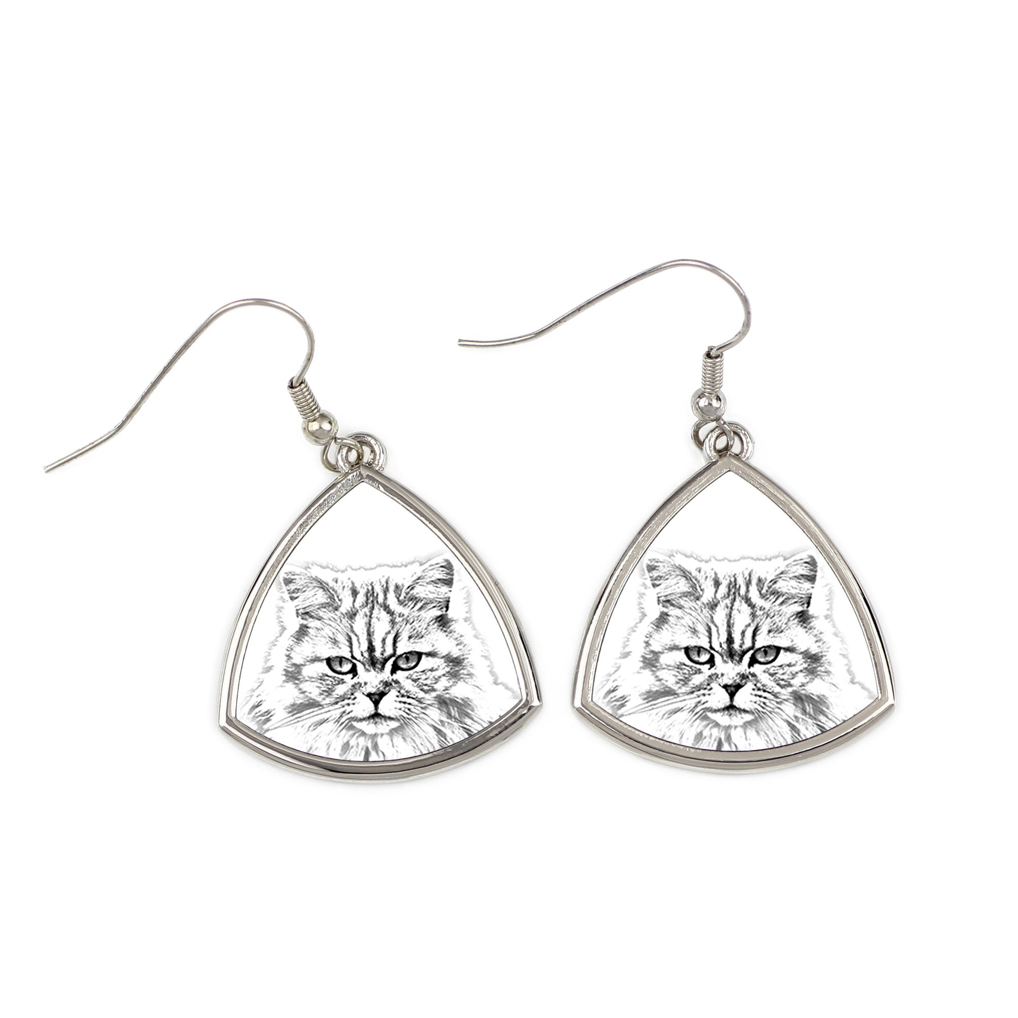 British Longhair - cat earrings, hanging earrings with a picture, personalized jewelry with Art-Dog brand print.