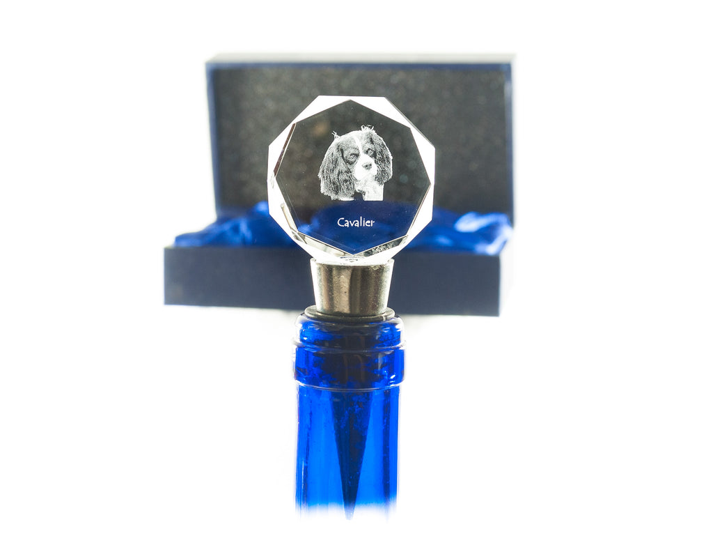 Cavalier King Charles Spaniel - Bottle stopper, crystal wine stopper with photo, personalised gift for bartender by Art-Dog brand
