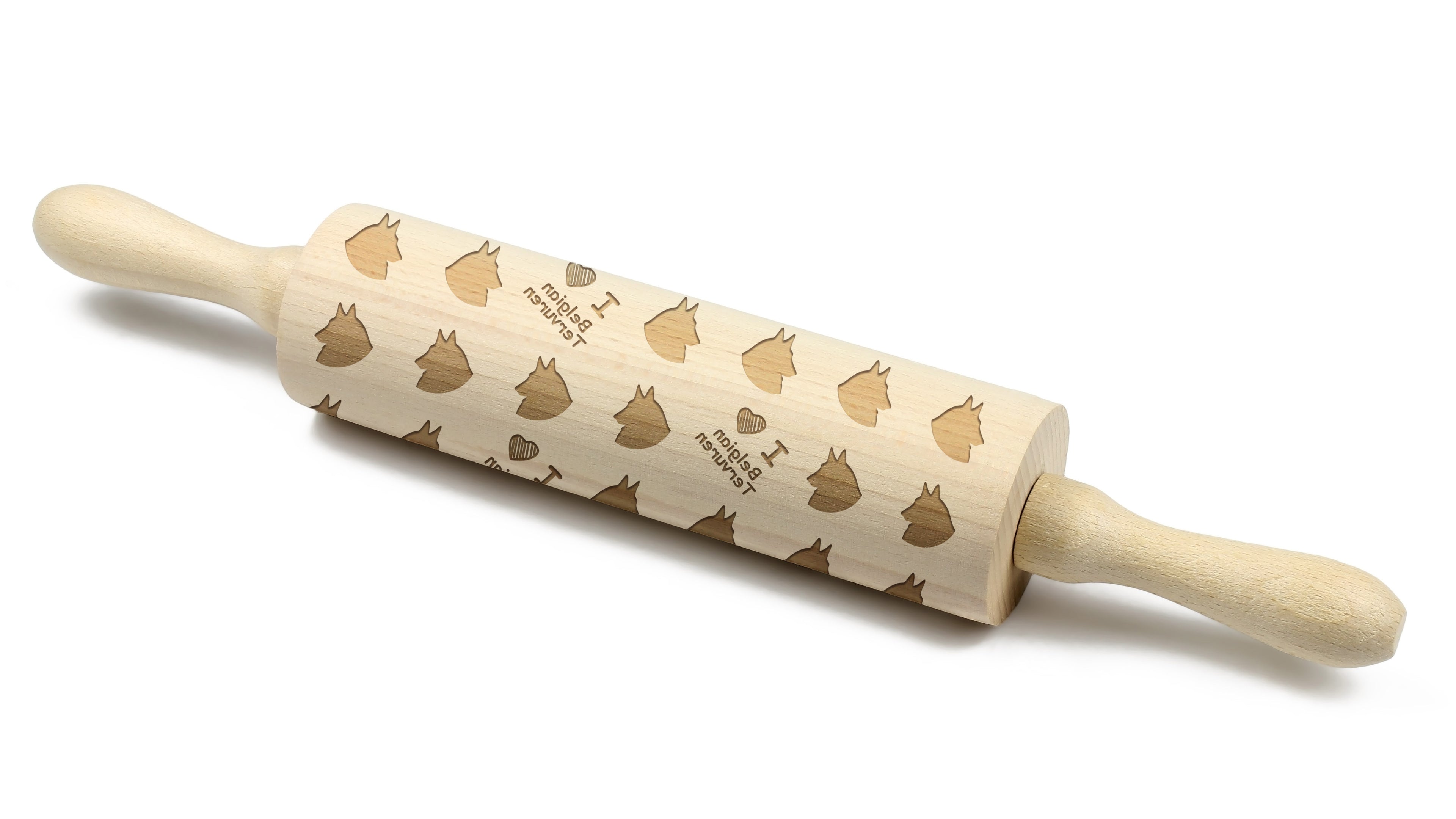 Tervueren Belgian Shepherd Dog, Tervueren Belgian Sheepdog - patterned rolling pin with a dog, rolling pin for dough and ceramics, a gift for a pastry chef from the Art-Dog brand