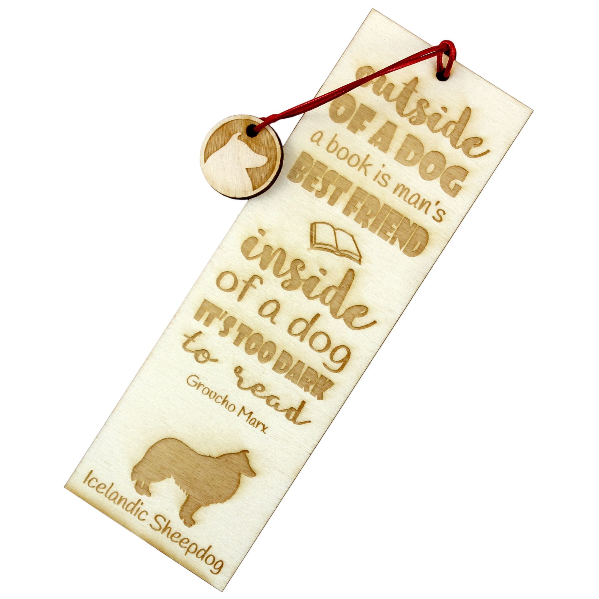 Icelandic Sheepdog, Icelandic Spitz, Iceland Dog - dog bookmark, personalized bookmark, gift for bookworm from Art-Dog brand