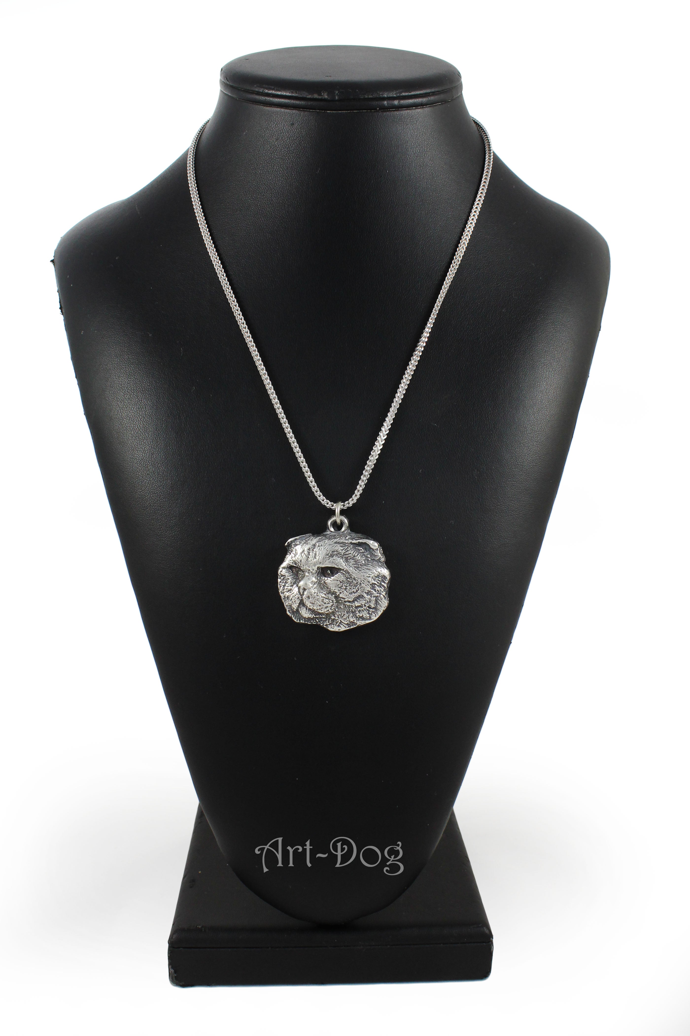 Cat necklace with a cat, cat pendant on a silver chain, unique jewelry by Art-Dog