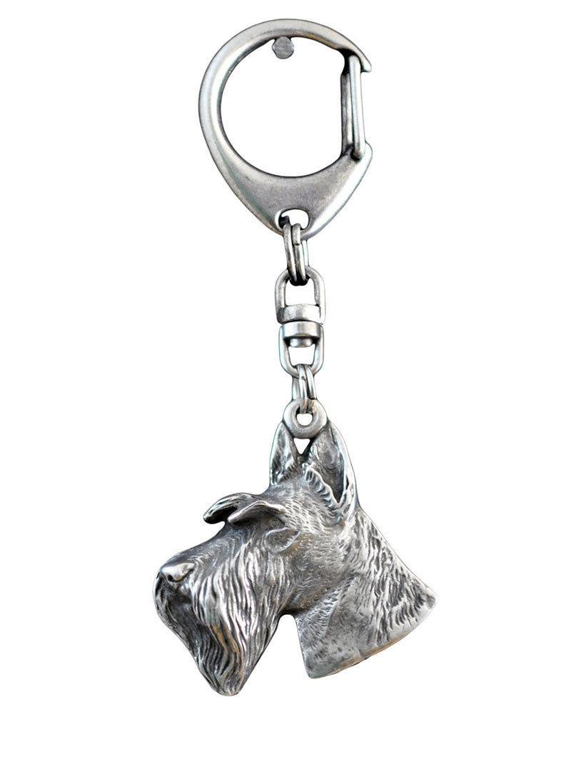 Polish Lowland Sheepdog, PON, Valee Sheepdog - Silver-plated key ring with dog, handbag decoration, backpack pendant by Art-Dog brand