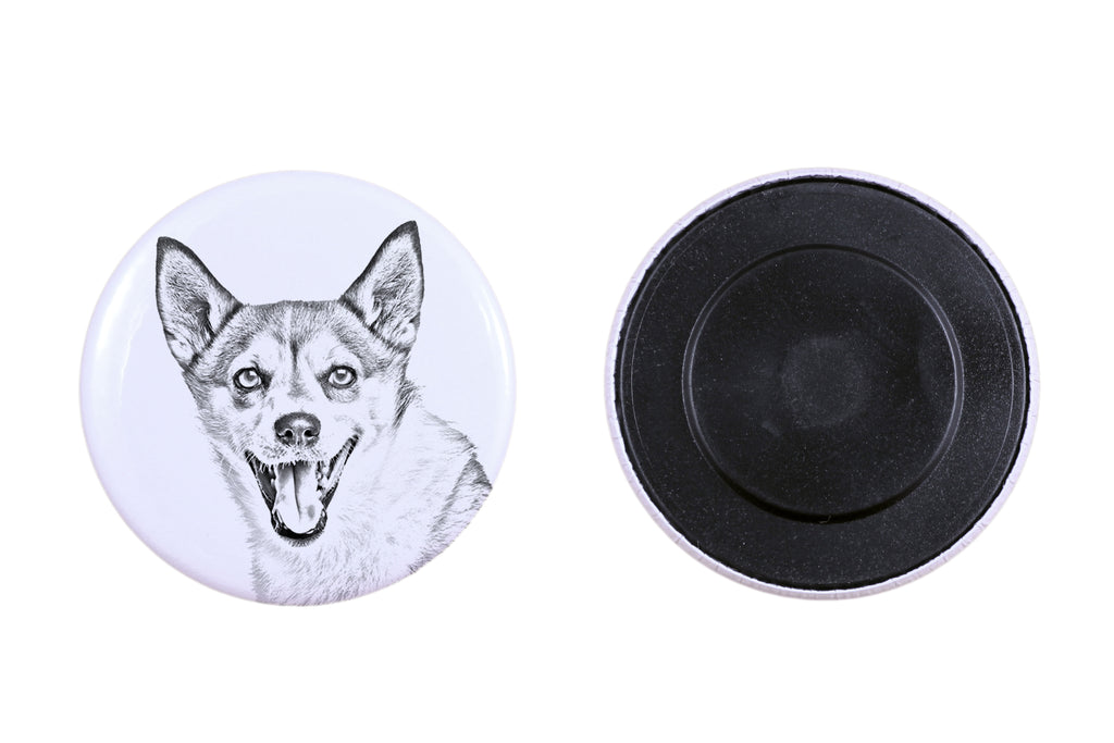 Norwegian Lundehund, Norsk Lundehund - magnet with a dog's pupil, exceptionally light, strong magnet, handmade product by the Art-Dog brand