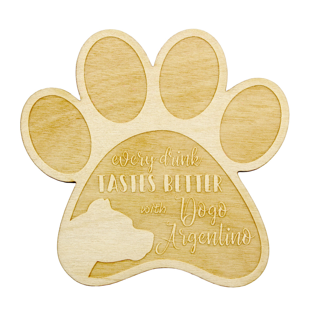 Dogo Argentino - Mug coaster, engraved coaster with dog, gift for dog lover by Art-Dog brand