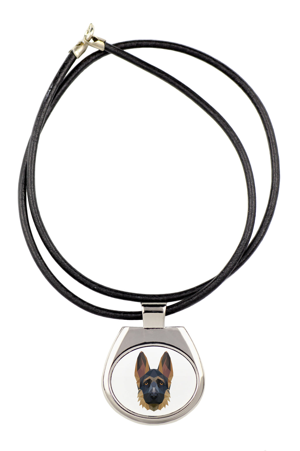 German Shepherd Dog, Alsatian Wolf Dog I - necklace with a geometric design and the inscription "Art-Dog"