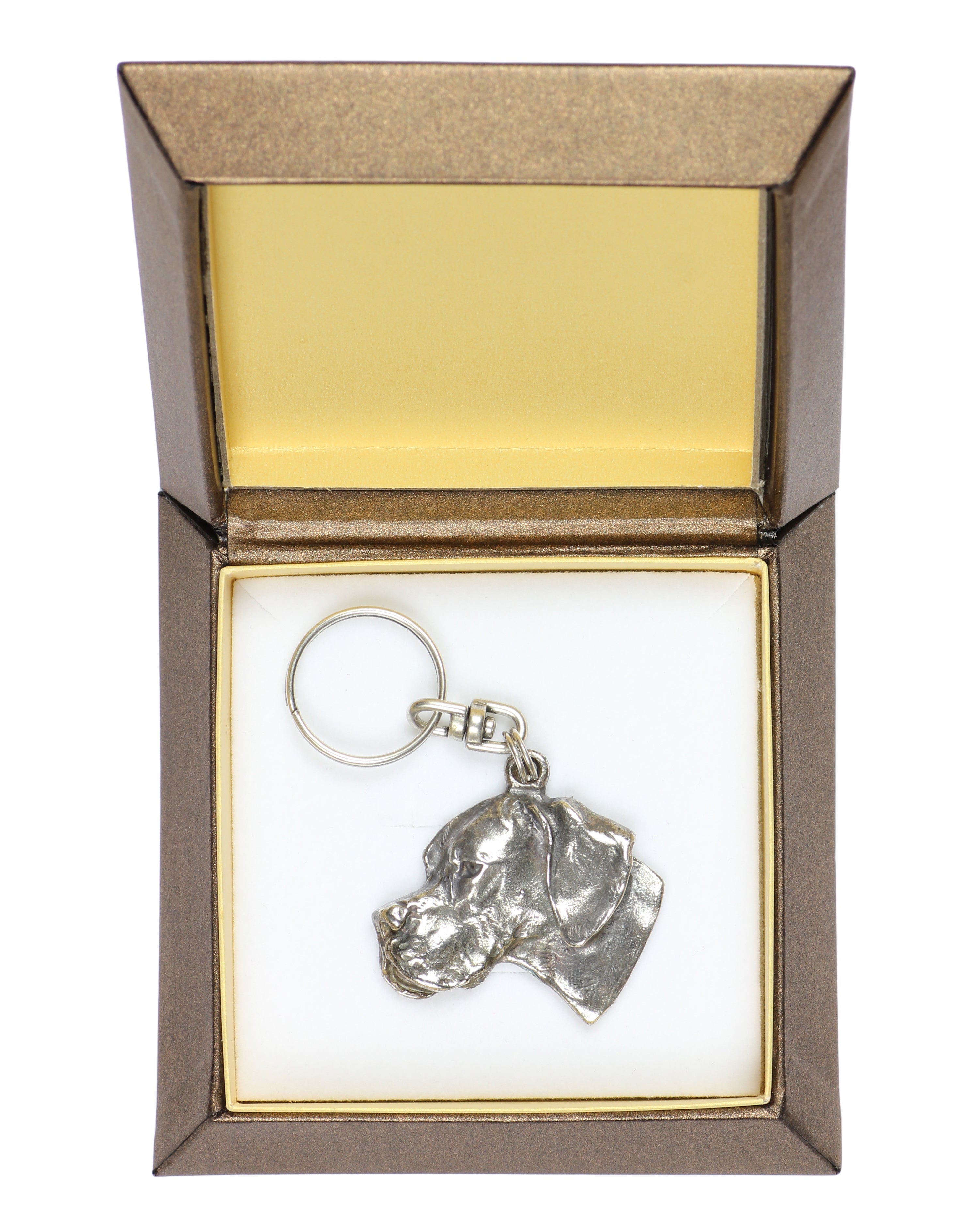 English Pointer I - Silver-plated pendant with a dog in a decorative box, handbag decoration, backpack pendant by Art-Dog brand