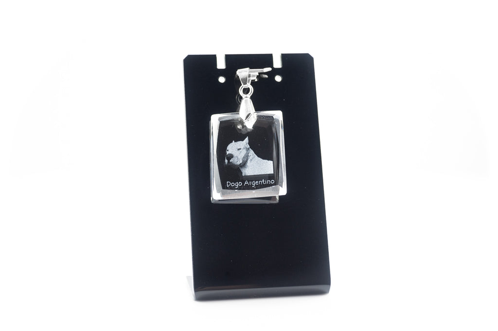 Dogo Argentino - Crystal dog pendant, photo necklace, unique jewellery by Art-Dog