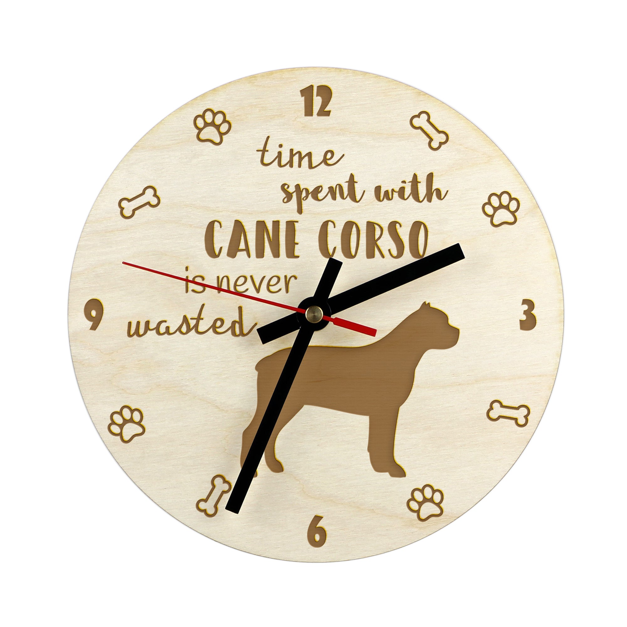 Cane Corso, Italian Cane Corso - clock with a dog, wooden clock, wall clock for dog lovers, clock for desk and shelf, Art-Dog