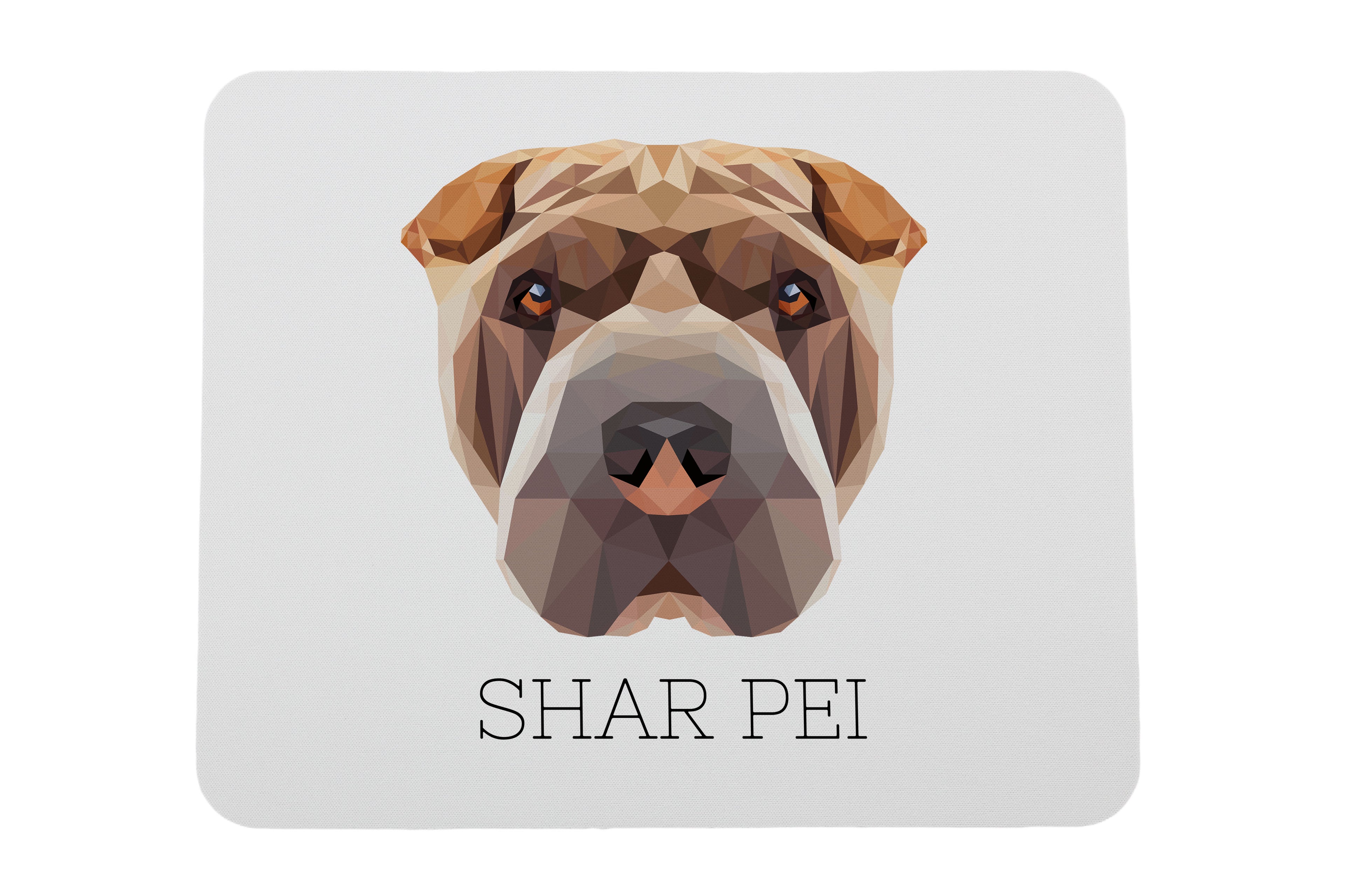 Shar Pei - geometric mouse pad with a picture and text by Art-Dog