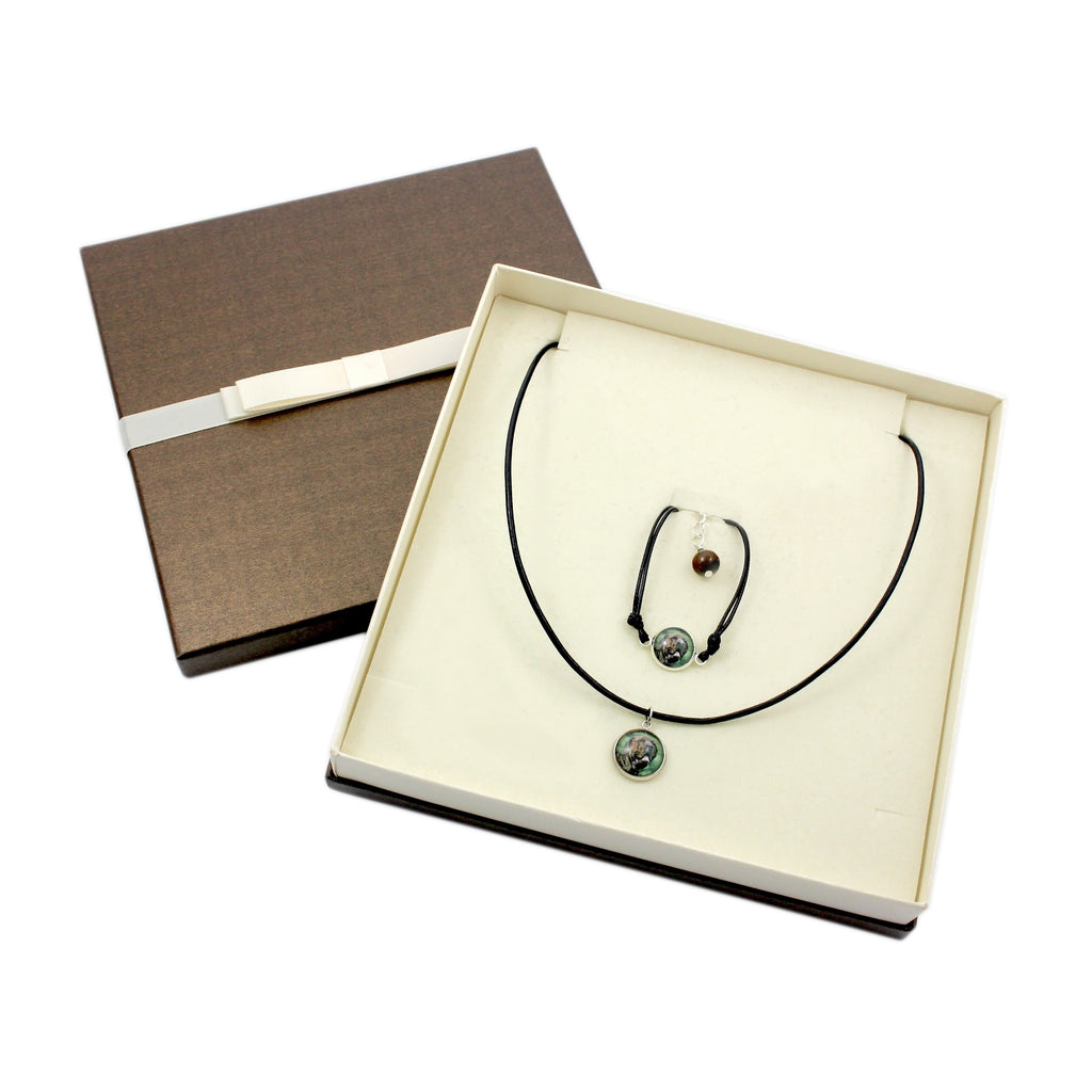 Fila Brasileiro - a set of jewelry with your photo, handmade set, bracelet and necklace by Art.-Dog brand
