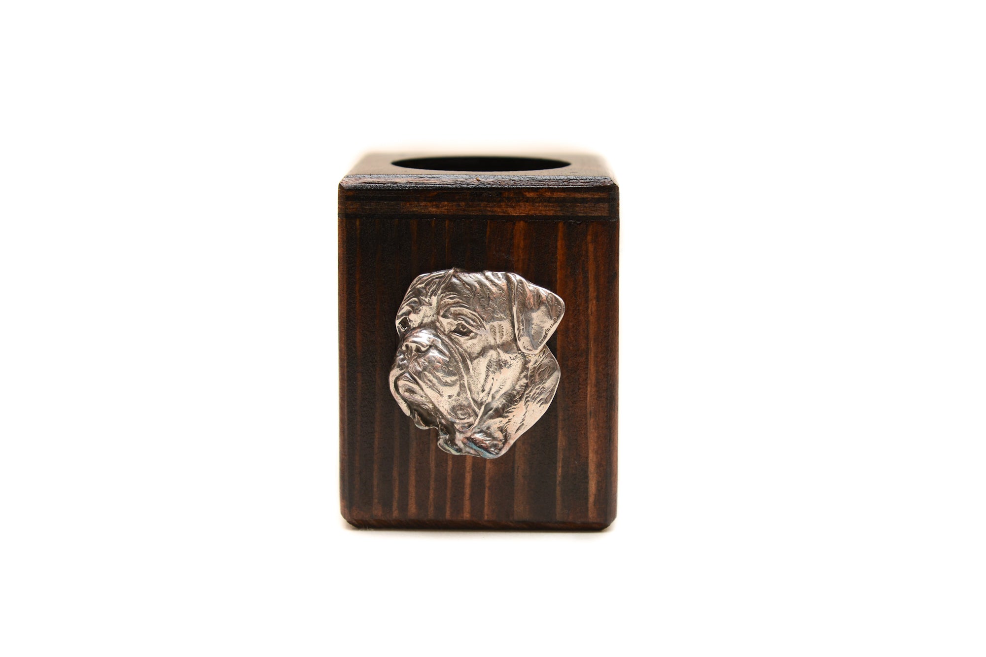 Dogue de Bordeaux, French Mastiff, Bordeauxdog II - wooden candle holder with a dog, a unique souvenir after losing a dog, a handicraft from the Art-Dog brand