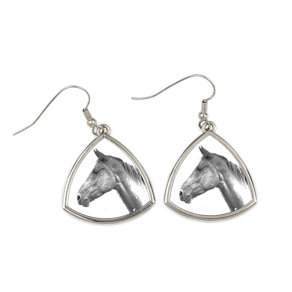 Akhal-Teke - earrings with a horse, hanging earrings with a picture, personalized jewelry with Art-Dog brand print