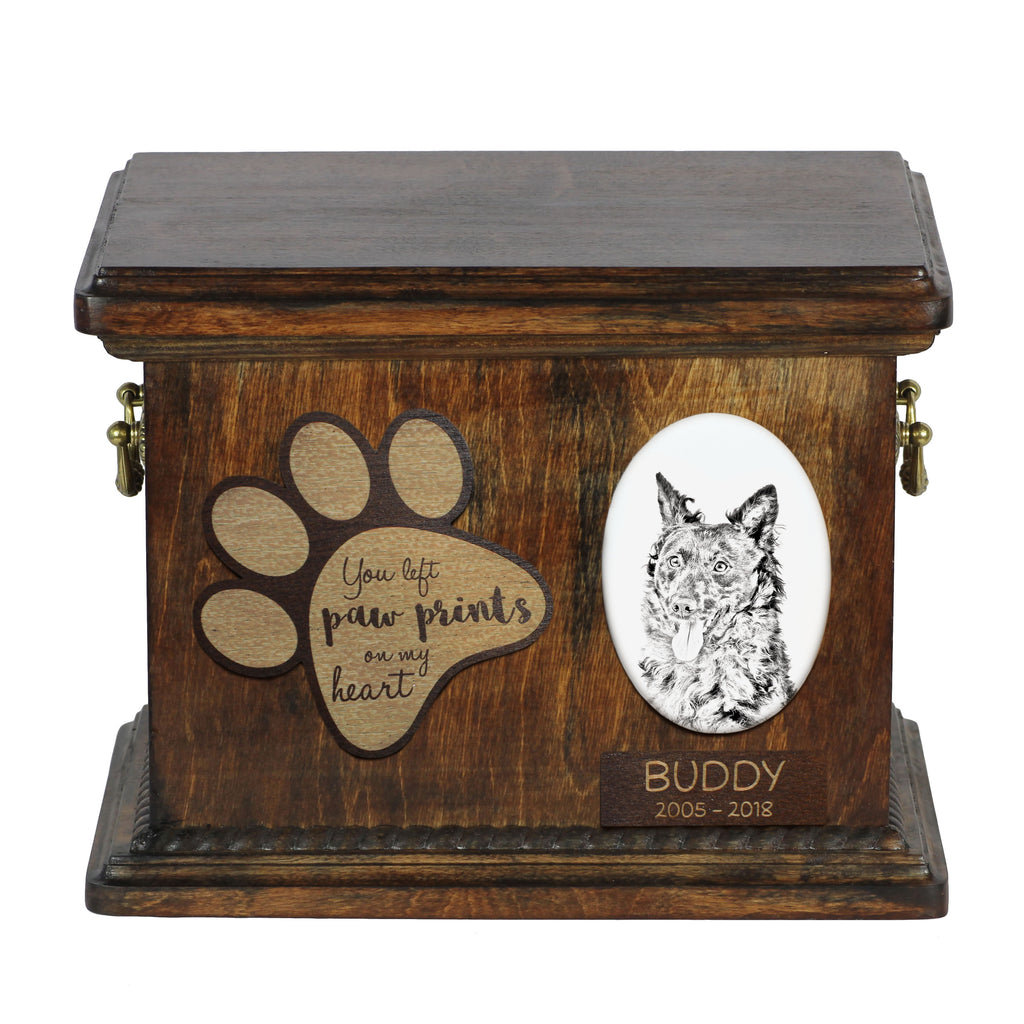 Mudi - urn for dog ashes, personalized urn with a photo, dog photo urn by Art-Dog