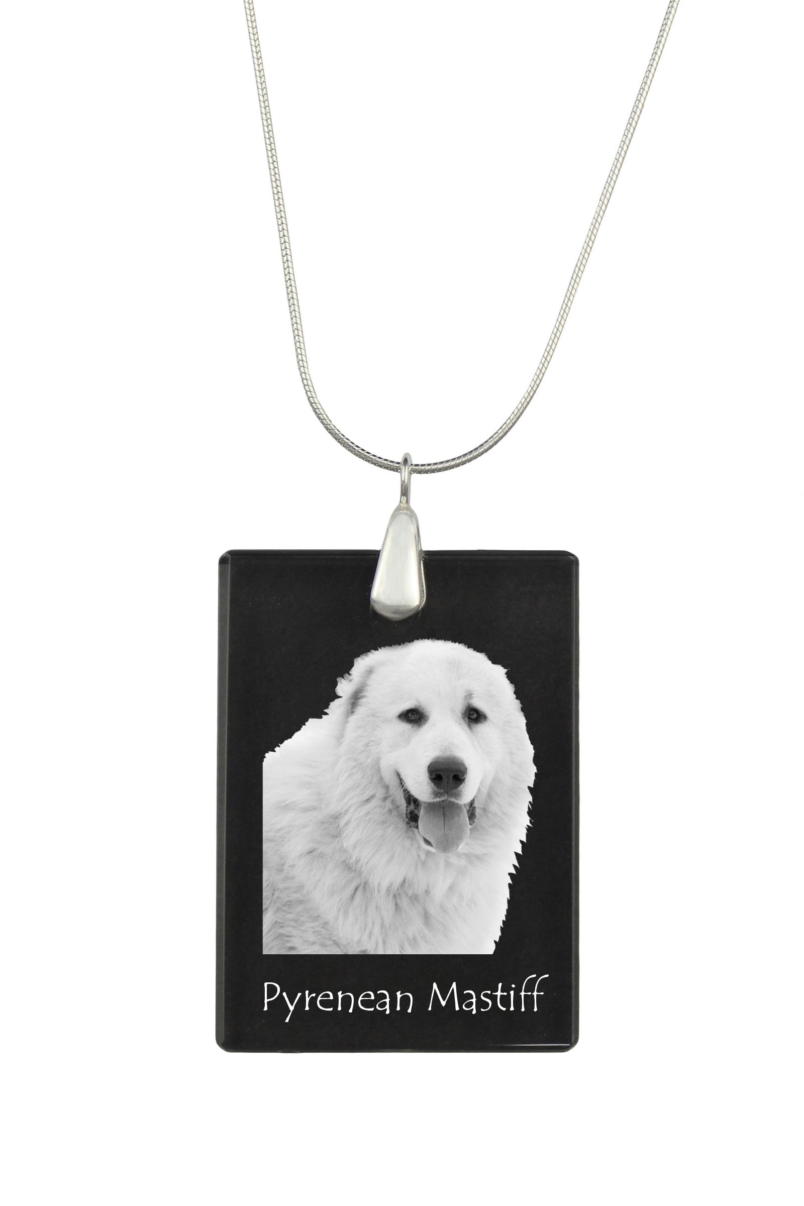 Pyrenean Mastiff, Mastín del Pirineo - Crystal pendant with dog, silver necklace with photo, personalised pendant by Art-Dog brand