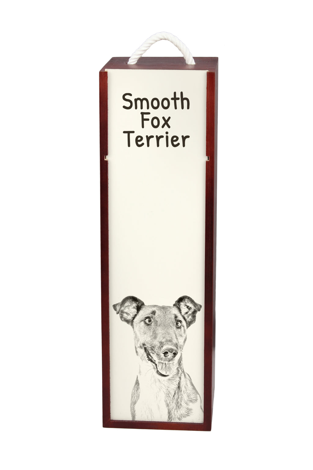 Fox Terrier Smooth - wine box with a dog, alcohol box with graphics, personalized gift box from the Art-Dog brand