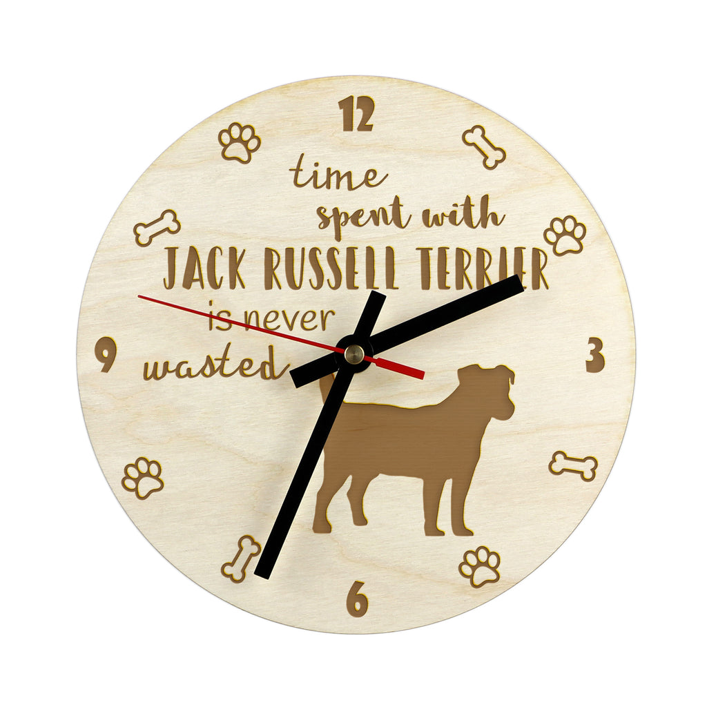 Jack Russell Terrier - clock with a dog, wooden clock, wall clock for dog lovers, clock for desk and shelf, Art-Dog