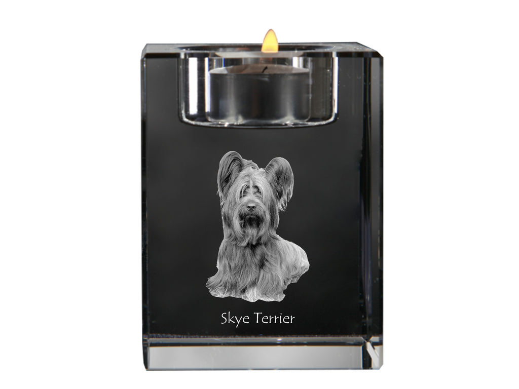 Silky Terrier - Candle holder with dog photo, crystal tealight holder, personalised gift by Art-Dog brand