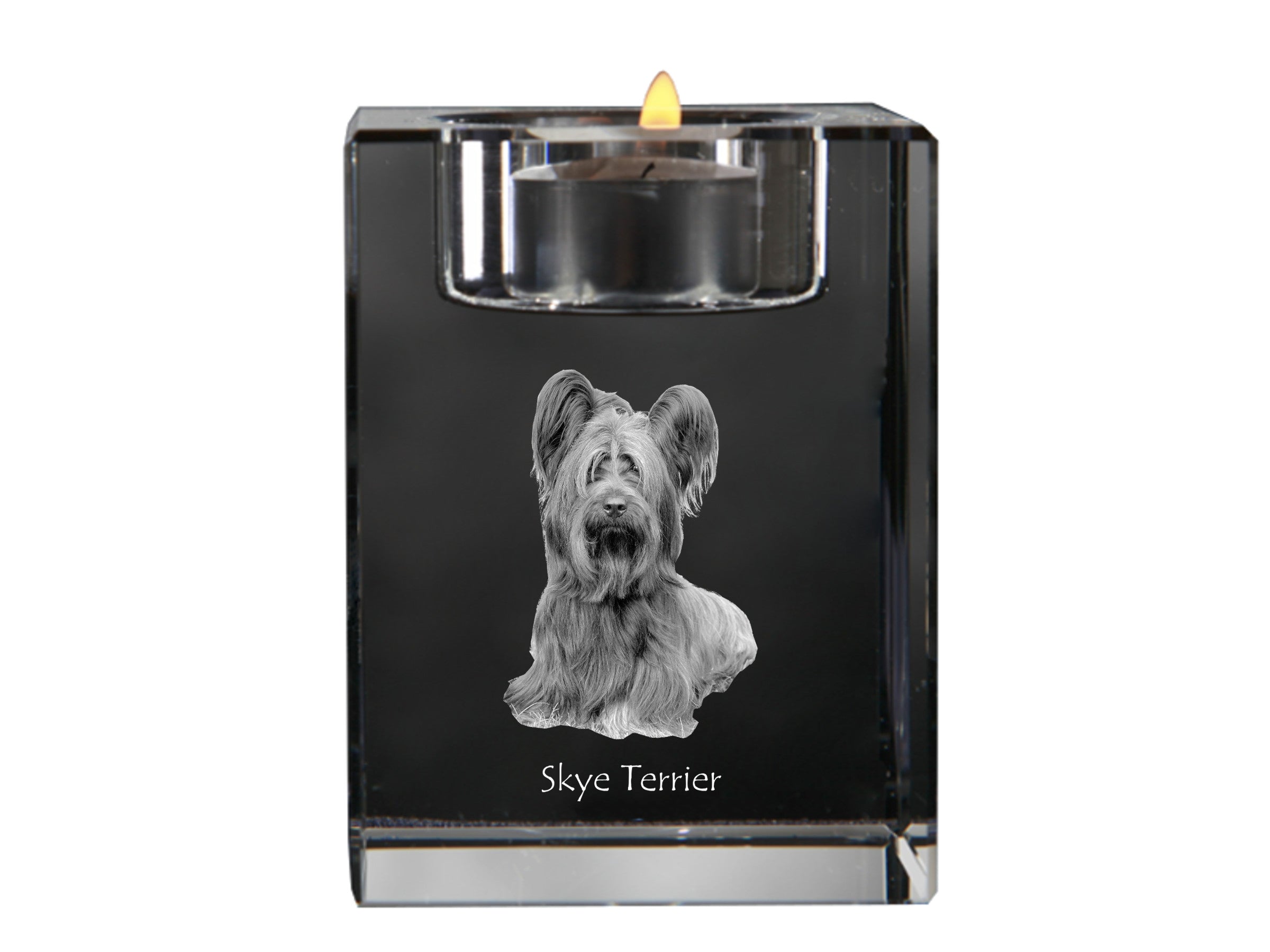 Silky Terrier - Candle holder with dog photo, crystal tealight holder, personalised gift by Art-Dog brand