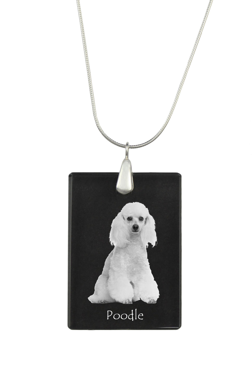 Poodle - Crystal pendant with dog, silver necklace with photo, personalised pendant by Art-Dog brand