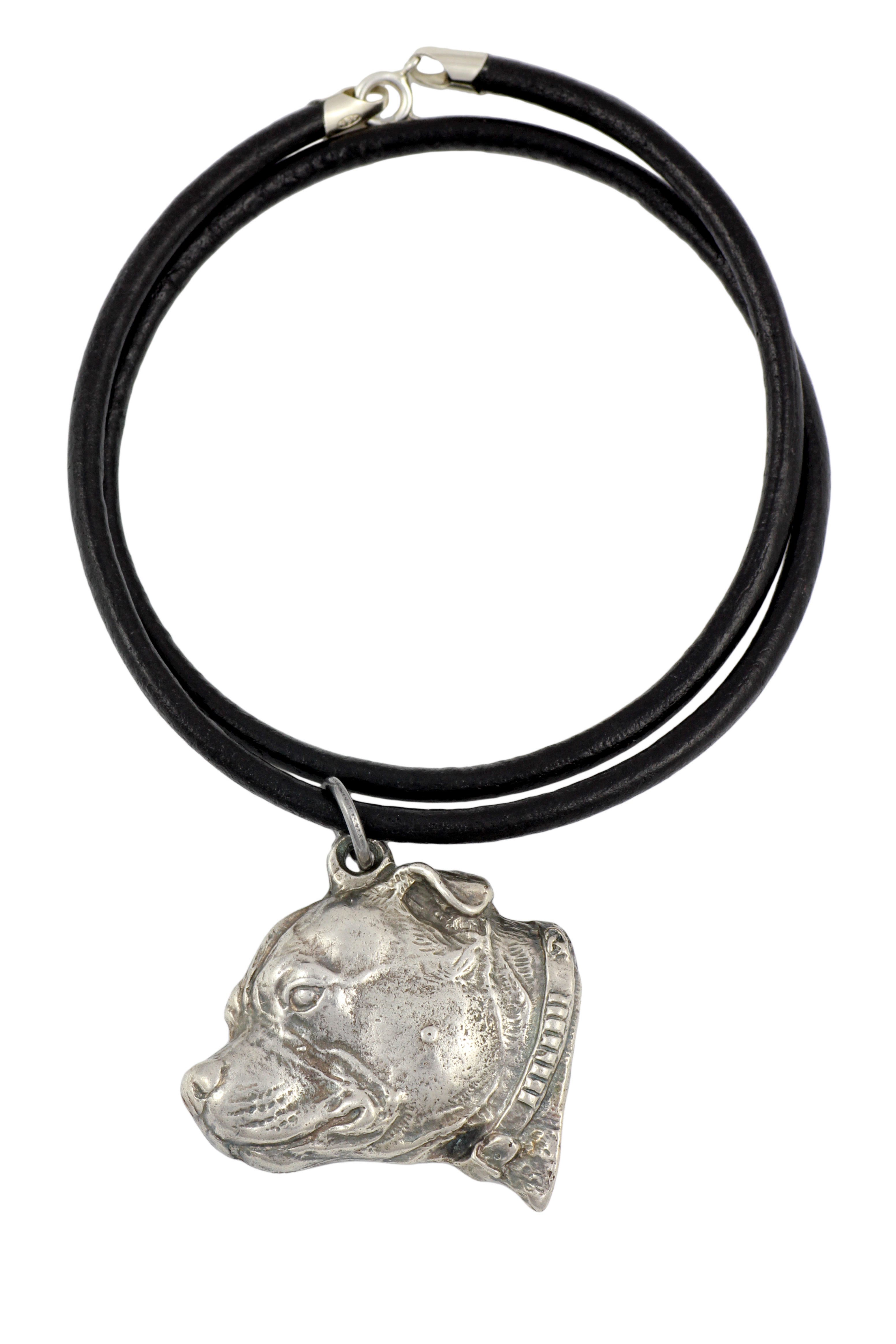 Staffordshire Bull Terrier, Staffy III - Necklace with dog, silver-plated pendant for dog fan, unique jewelry by Art-Dog brand