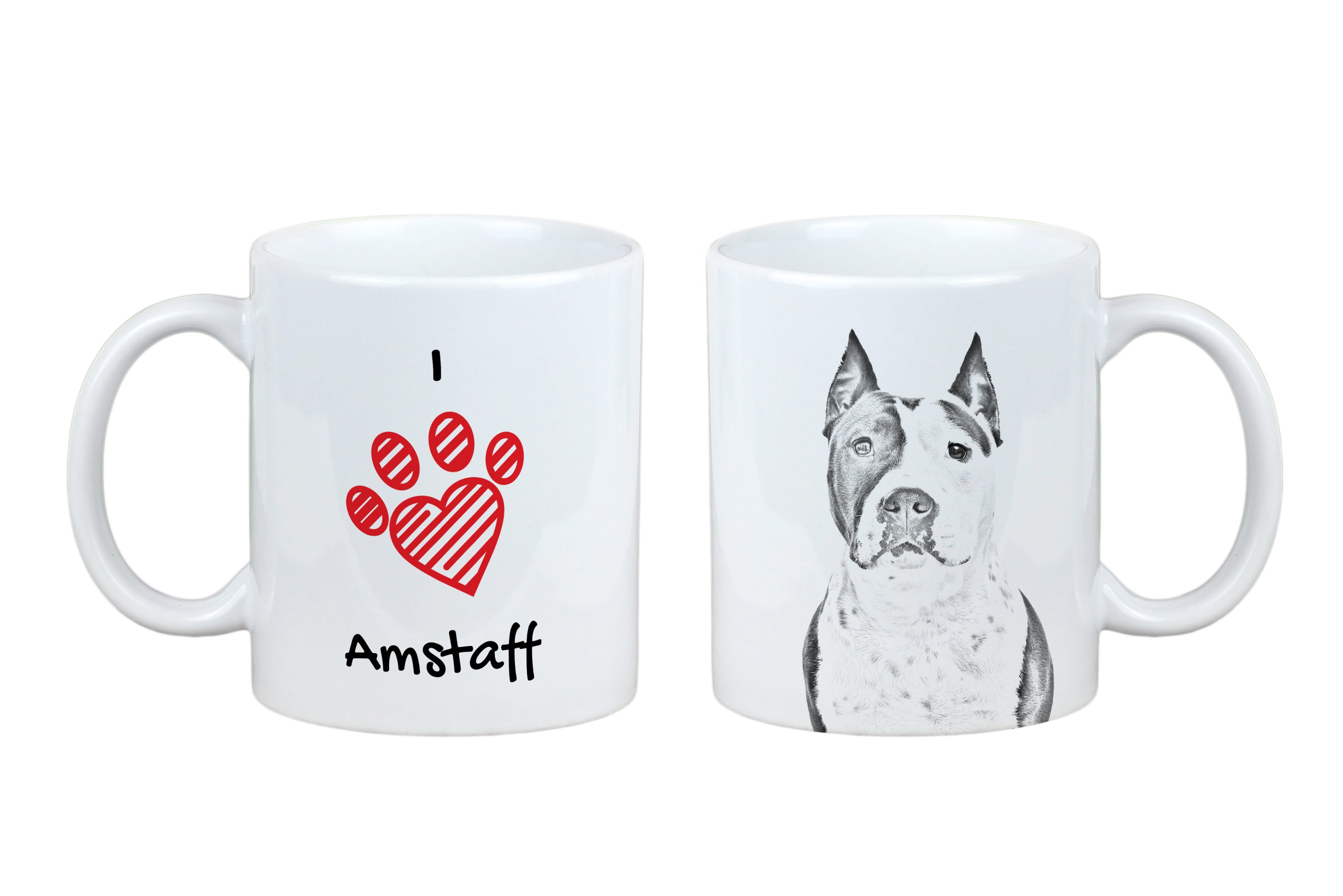 American Staffordshire Terrier, Amstaff - cup with a dog, cute cup with graphics, a gift with your photo from the Art-Dog brand