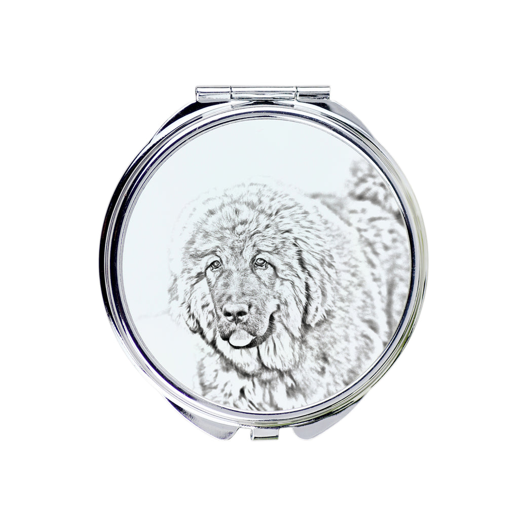 Tibetan Mastiff, Do khyi - Pocket mirror with a dog, personalized mirror for a purse, compact mirror with Art-Dog brand print.