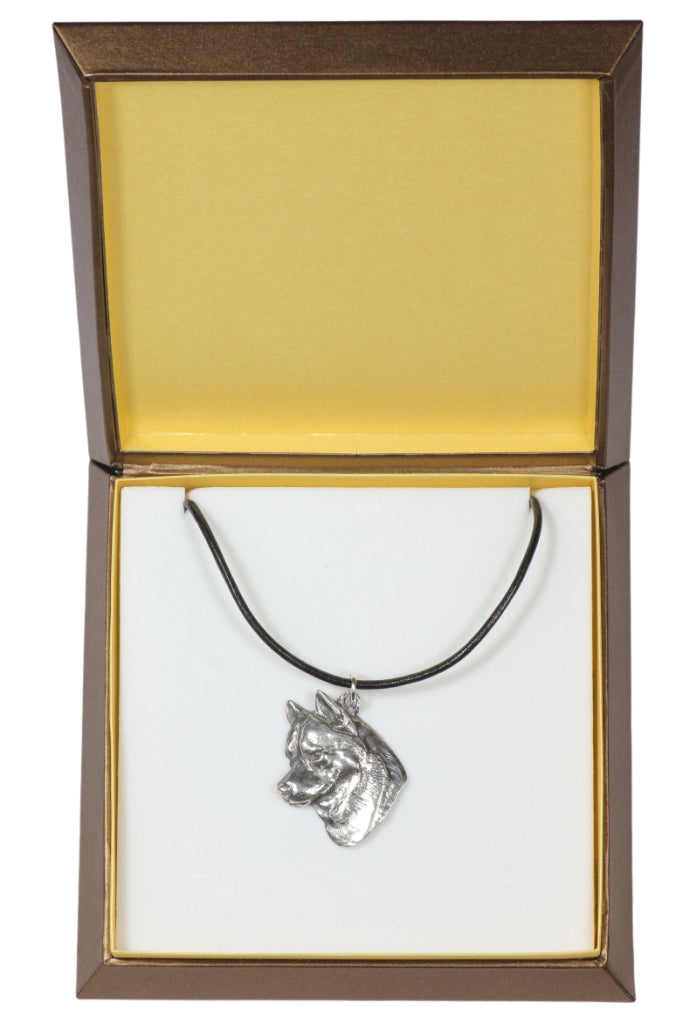 Siberian Husky, Chukcha - Dog necklace in gift box, silver-plated locket for dog fan, striking pendant by Art-Dog brand