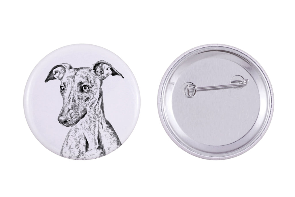 Whippet - pin with your dog, add your own photo, Art-Dog brand