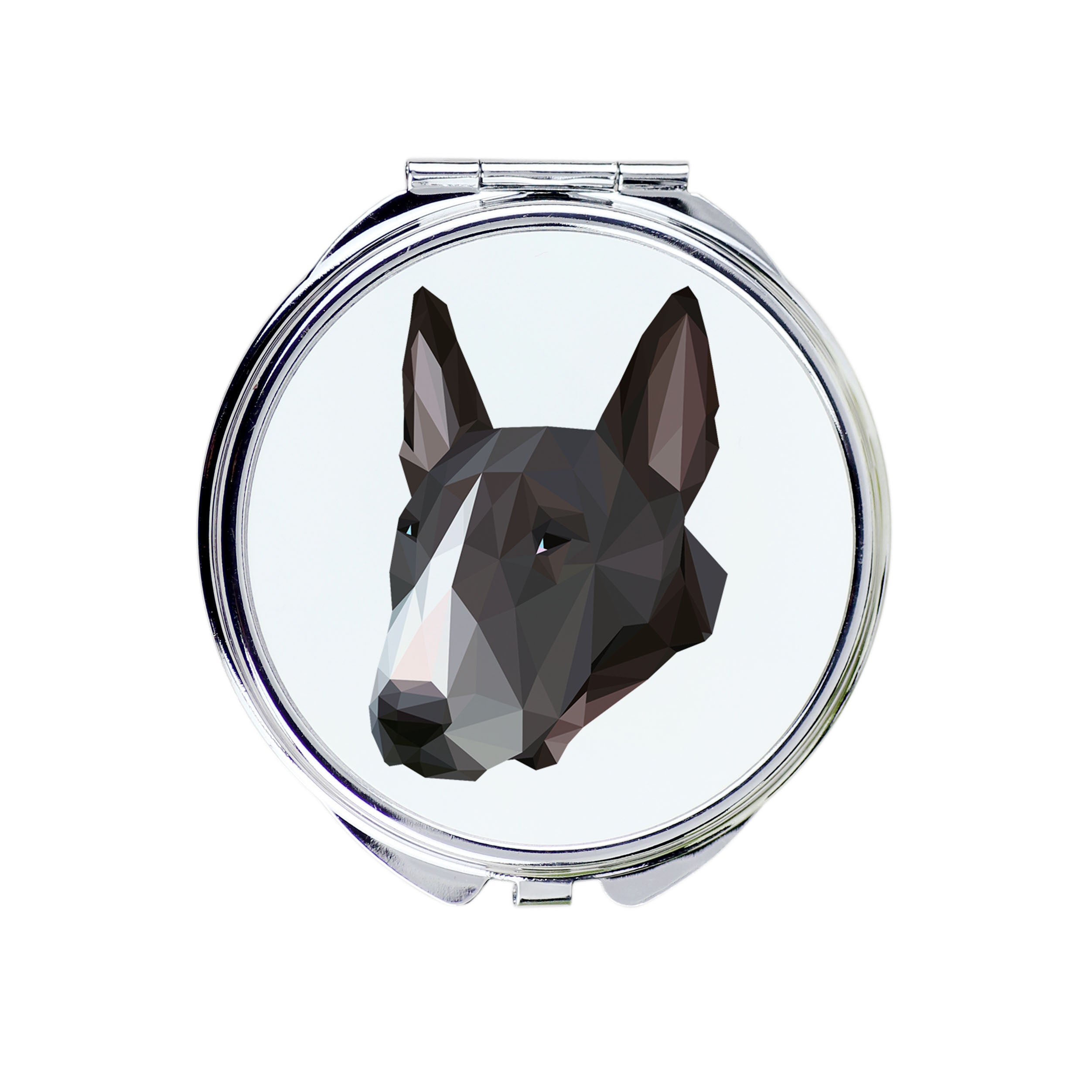 Bull Terrier, Bully - mirror with a geometric design and the brand name Art-Dog