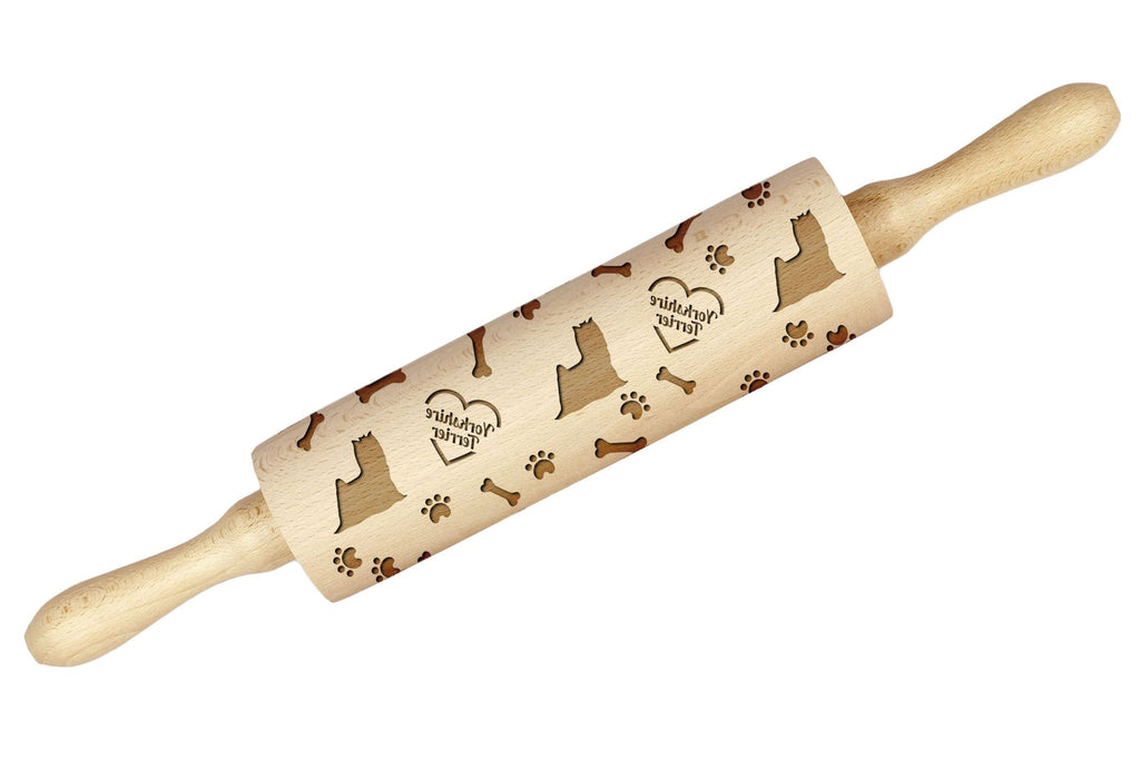 Yorkshire Terrier, Yorkie - rolling pin with a dog, decorating cookies with a rolling pin in patterns, a gift for the ceramicist of the Art-Dog brand