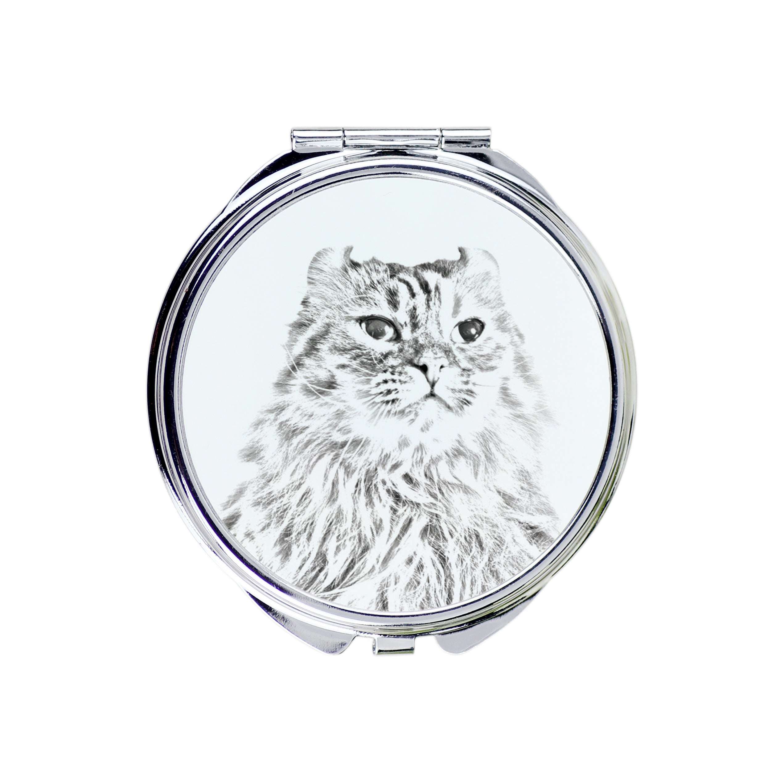 American Curl - pocket mirror with a cat, personalized mirror for a purse, compact mirror with Art-Dog brand print